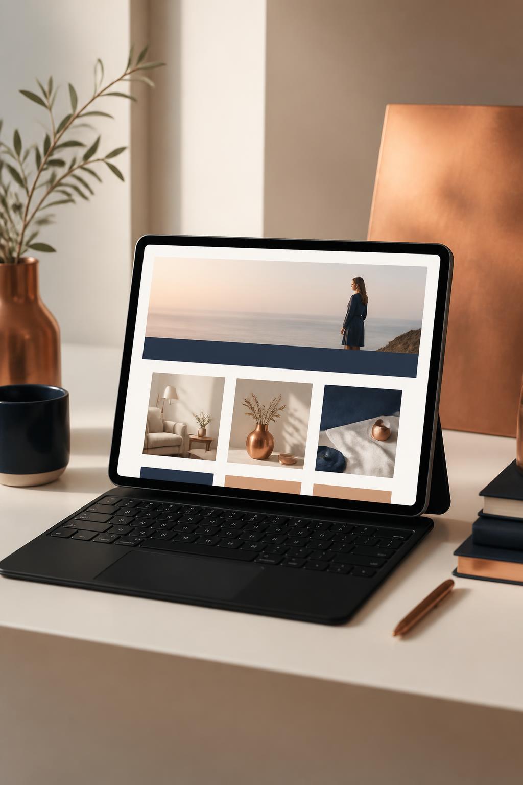 Modern laptop displaying a polished small business website