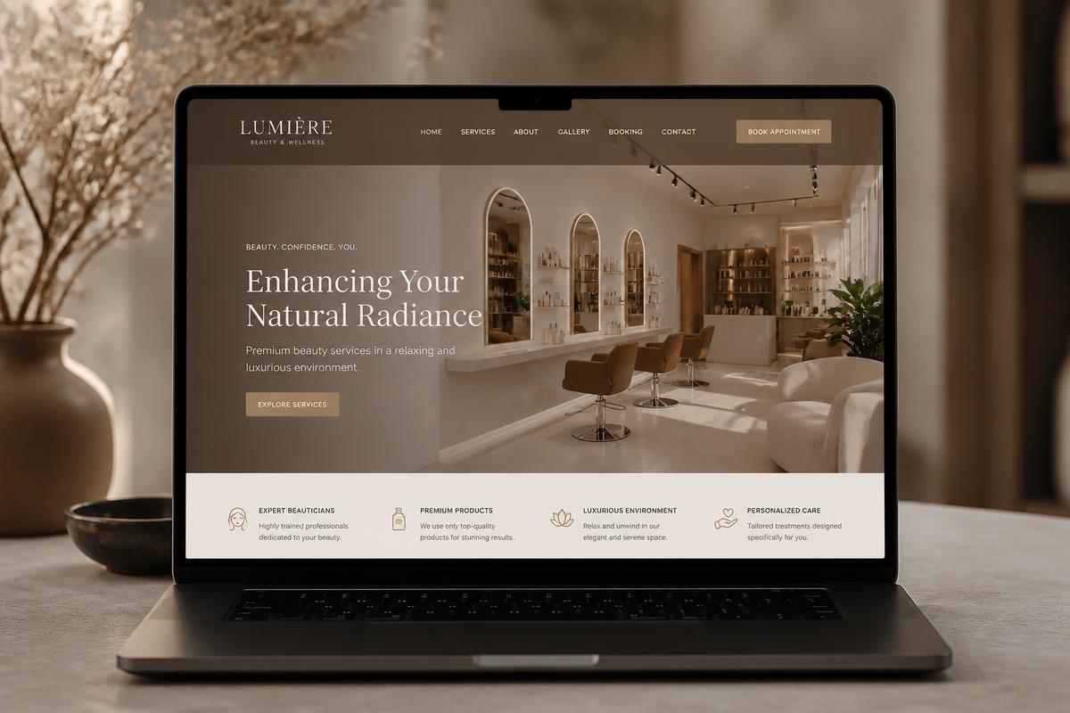 Beauty business website concept