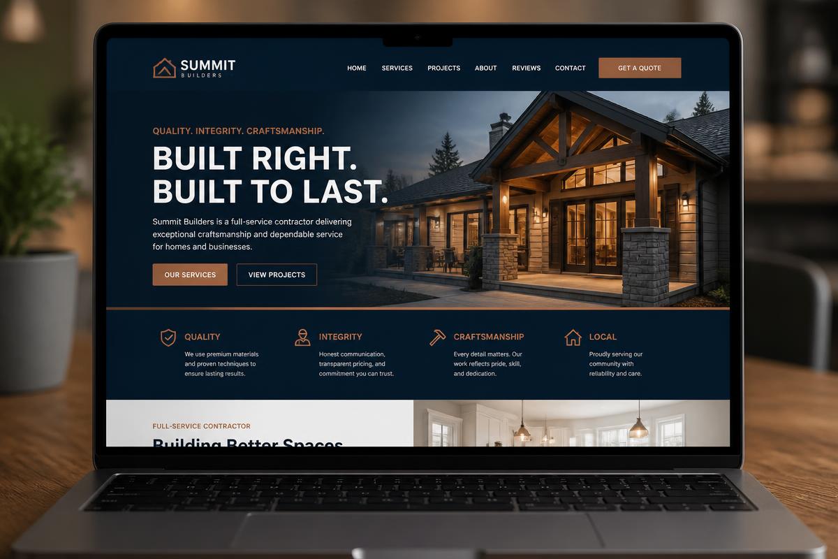 Contractor website concept